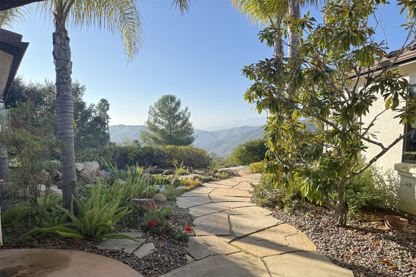 beautiful california house with stone walls