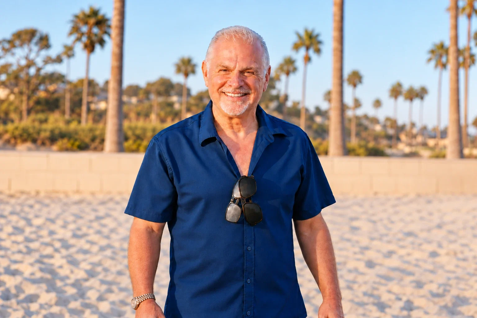 Mark McIntyre, North County San Diego real estate broker, at the beach